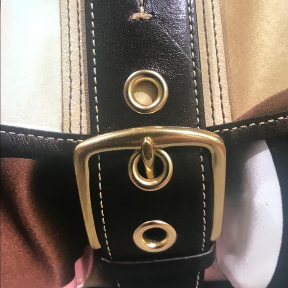 Auth Coach Scarf Print Cross Body/Shoulder Bag - Picture 2 of 9